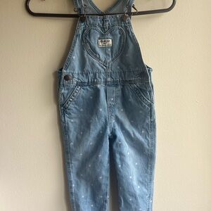 Vintage OshKosh B'gosh Blue Denim Heart Overalls for Kids